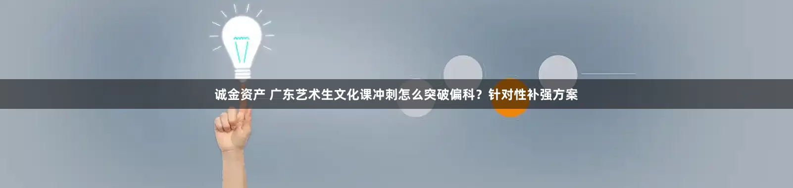 诚金资产 广东艺术生文化课冲刺怎么突破偏科？针对性补强方案